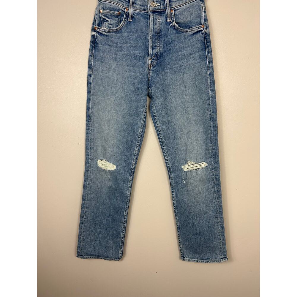 MOTHER Light Blue Straight Leg Jeans - Picture 4 of 11